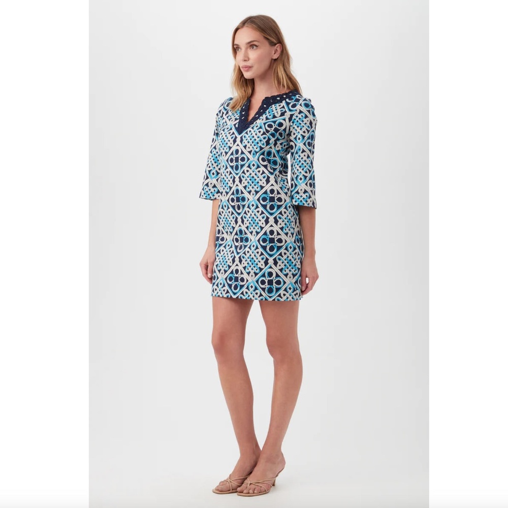 Trina Turk - Knotty Dress in Multi Blue | 12